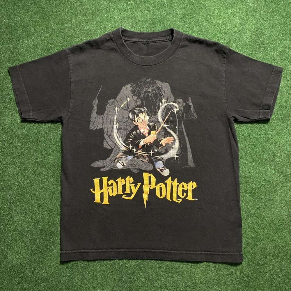 Vintage Harry Potter Glitter Print T-Shirt Black Youth Large/ Women’s Small